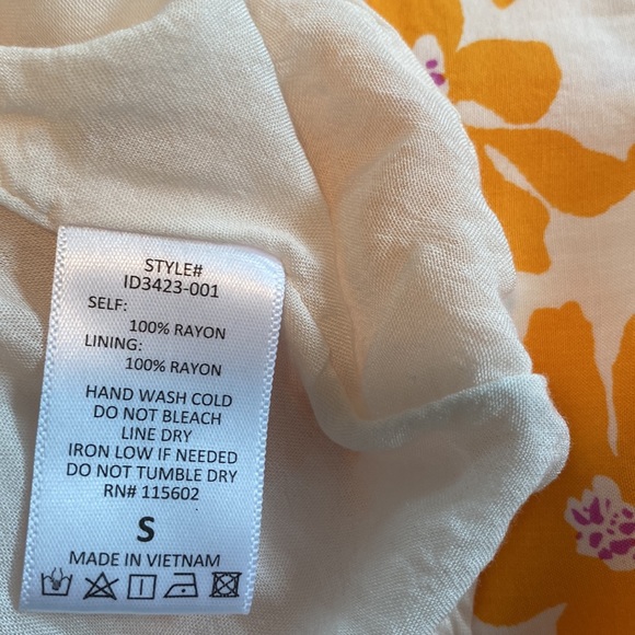 All in Favor “Orange Cream Floral” Print Strappy Tiered Sundress w Halter - Picture 7 of 12